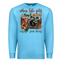 Ocean Blue When Life Gets Blurry Adjust Your Focus Vintage Camera Premium Sweatshirt - FaDigitalArtStudio