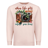 Pale Pink When Life Gets Blurry Adjust Your Focus Vintage Camera Premium Sweatshirt - FaDigitalArtStudio