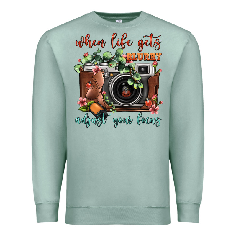 When Life Gets Blurry Adjust Your Focus Vintage Camera Premium Sweatshirt by FaDigitalArtStudio | Teevron