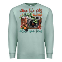 Seafoam When Life Gets Blurry Adjust Your Focus Vintage Camera Premium Sweatshirt - FaDigitalArtStudio