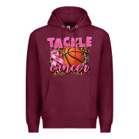 Burgundy Tackle Cancer Basketball Premium Hoodie - FaDigitalArtStudio