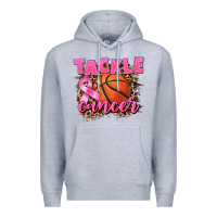 Heather Grey Tackle Cancer Basketball Premium Hoodie - FaDigitalArtStudio
