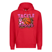 Red Tackle Cancer Basketball Premium Hoodie - FaDigitalArtStudio