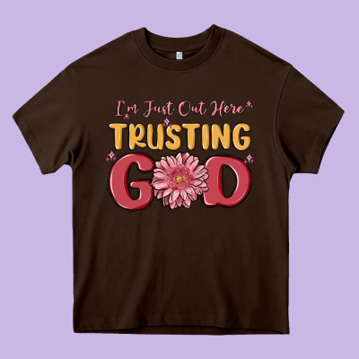 I’m Just Out Here Trusting God Heavy Core Tee Designed By Maliassmallbusiness