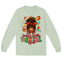 Matcha Santa's Favorite Dental Squad Afro Messy Bun Long Sleeve Tee - texasbilliewilder