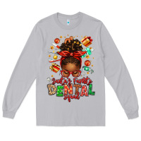 Moon Dust Santa's Favorite Dental Squad Afro Messy Bun Long Sleeve Tee - texasbilliewilder