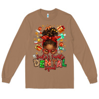 Toasted Coconut Santa's Favorite Dental Squad Afro Messy Bun Long Sleeve Tee - texasbilliewilder