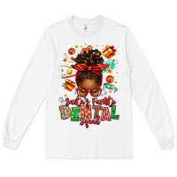 White Santa's Favorite Dental Squad Afro Messy Bun Long Sleeve Tee - texasbilliewilder