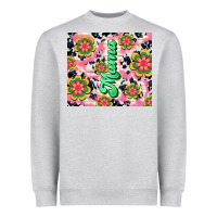 Heather Grey mama with hippie daisies Heavyweight Sweatshirt - TumblerDesignByShophia