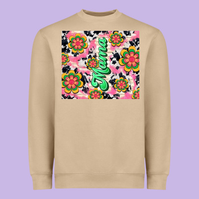 Mama With Hippie Daisies Heavyweight Sweatshirt Designed By Tumblerdesignbyshophia