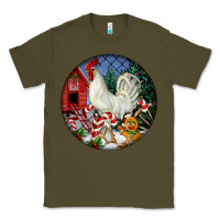 Army Green leghorn rooster christmas ornament Classic Tee - LillyAllenDesigns