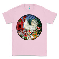 Bubblegum Pink leghorn rooster christmas ornament Classic Tee - LillyAllenDesigns