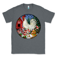 Charcoal Heather leghorn rooster christmas ornament Classic Tee - LillyAllenDesigns