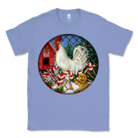 Colony Blue leghorn rooster christmas ornament Classic Tee - LillyAllenDesigns