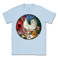 Dusty Blue leghorn rooster christmas ornament Classic Tee - LillyAllenDesigns