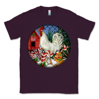 Plum leghorn rooster christmas ornament Classic Tee - LillyAllenDesigns