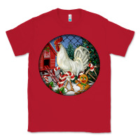 Red leghorn rooster christmas ornament Classic Tee - LillyAllenDesigns