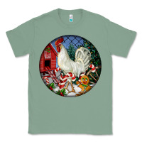 Sage leghorn rooster christmas ornament Classic Tee - LillyAllenDesigns