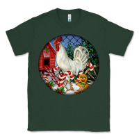 Sports Green leghorn rooster christmas ornament Classic Tee - LillyAllenDesigns
