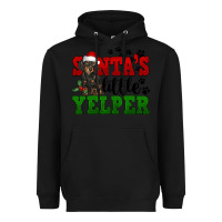 Black Santa's Little Yelper Heavyweight Hoodie - FaDigitalArtStudio