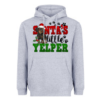 Heather Grey Santa's Little Yelper Heavyweight Hoodie - FaDigitalArtStudio
