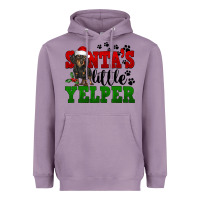 Lavender Santa's Little Yelper Heavyweight Hoodie - FaDigitalArtStudio