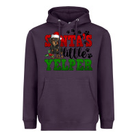 Plum Santa's Little Yelper Heavyweight Hoodie - FaDigitalArtStudio