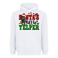 White Santa's Little Yelper Heavyweight Hoodie - FaDigitalArtStudio