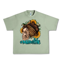 Oil Green momlife skull with bandana Urban Heavy Tee - Jasminsmagicworld