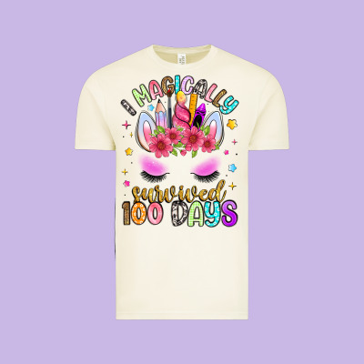 I Magically Survived 100 Days Vintage Tee Designed By Artiststas