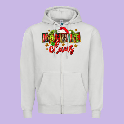 Christmas Nonnie Claus Zipper Hoodie Designed By Fadigitalartstudio