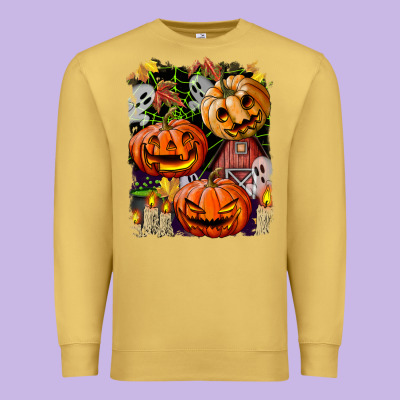 Halloween Pumpkins Premium Sweatshirt Designed By Bundleandbundleshop