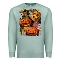 Seafoam Halloween Pumpkins Premium Sweatshirt - BundleAndBundleShop