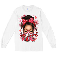 White one loved mama messy bun Long Sleeve Tee - texasbilliewilder