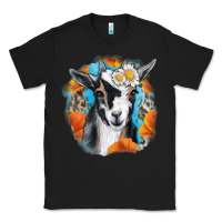 Black Daisy Goat With Background Classic Tee - RanaPortraitStore