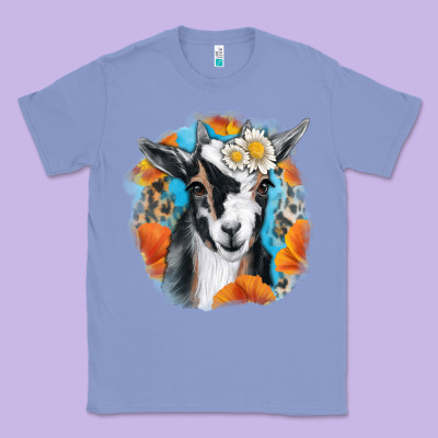 Daisy Goat With Background Classic Tee Designed By Ranaportraitstore