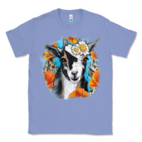 Colony Blue Daisy Goat With Background Classic Tee - RanaPortraitStore