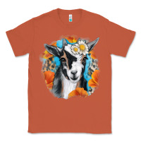 Copper Daisy Goat With Background Classic Tee - RanaPortraitStore