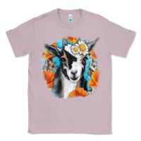 Lilac Daisy Goat With Background Classic Tee - RanaPortraitStore
