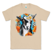 Mushroom Daisy Goat With Background Classic Tee - RanaPortraitStore