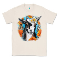 Natural Daisy Goat With Background Classic Tee - RanaPortraitStore