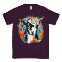 Plum Daisy Goat With Background Classic Tee - RanaPortraitStore