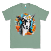 Sage Daisy Goat With Background Classic Tee - RanaPortraitStore