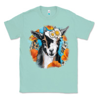 Seafoam Daisy Goat With Background Classic Tee - RanaPortraitStore