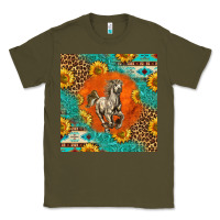 Army Green western percheron horse Classic Tee - LillyAllenDesigns