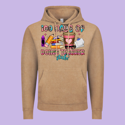 100 Days Of Doing Teacher Stuff Vintage Hoodie Designed By Artiststas