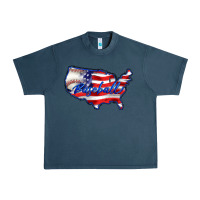 Midnight Navy usa flag baseball Urban Heavy Tee - BarkalooDesign