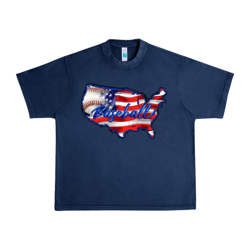 Usa Flag Baseball Urban Heavy Tee by BarkalooDesign | Teevron