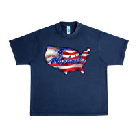 Navy usa flag baseball Urban Heavy Tee - BarkalooDesign