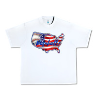 White usa flag baseball Urban Heavy Tee - BarkalooDesign